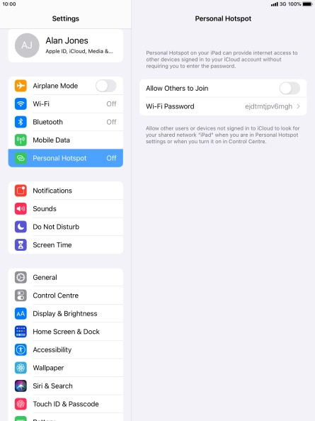 Press Wi-Fi Password and key in the required password.