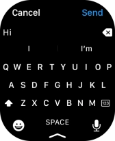 Press the microphone icon and record the message. Press the microphone icon and record the message.