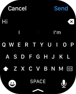 Press the microphone icon and record the message. Press the microphone icon and record the message.