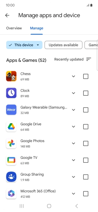 Press the required app. Press the required app.