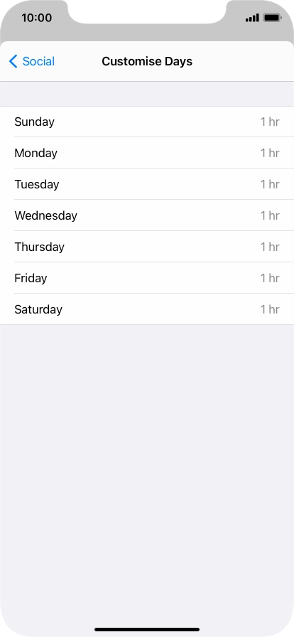 Press the required days. Press the required days.