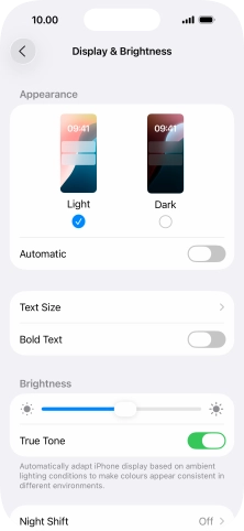 Press Dark.
