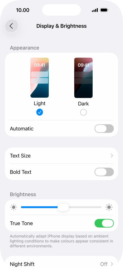 Press Dark.