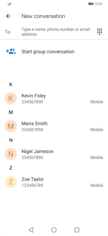 Press To and key in the first letters of the recipient's name. Press To and key in the first letters of the recipient's name.