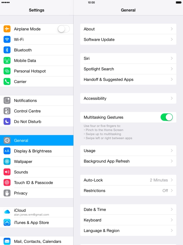 Press Software Update. If a new software version is available, it's displayed. Follow the instructions on the screen to update the tablet software.