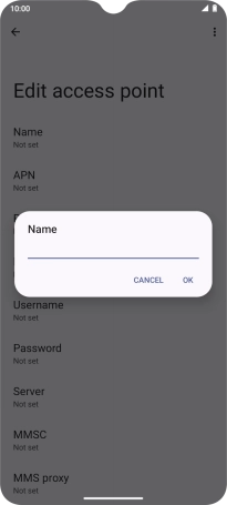 Key in Vodafone Internet and press OK. Key in Vodafone Internet and press OK.