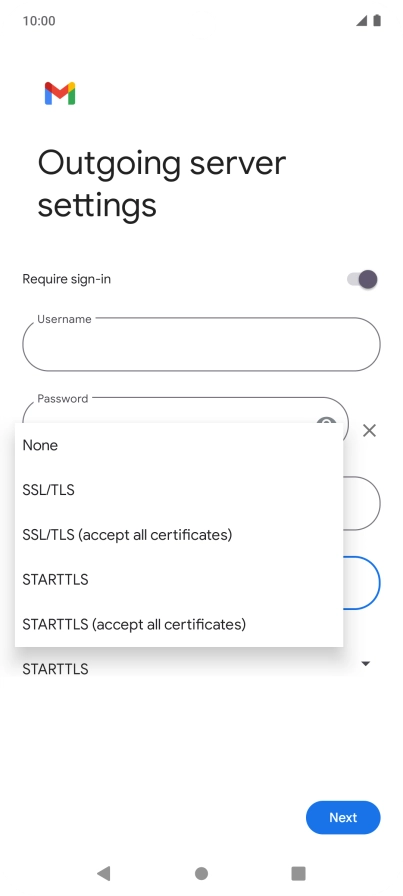 Press SSL/TLS.