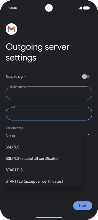 Press SSL/TLS. Press SSL/TLS.