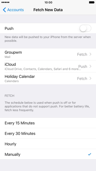 If you turn off the function, press the required setting.