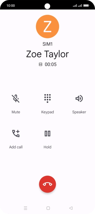Press the end call icon. Press the end call icon.