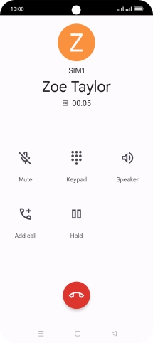 Press the end call icon. Press the end call icon.