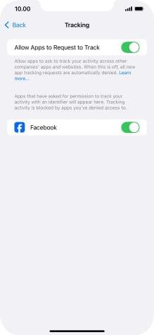 Press the indicator next to 