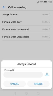 Key in +61414121121 and press ENABLE.