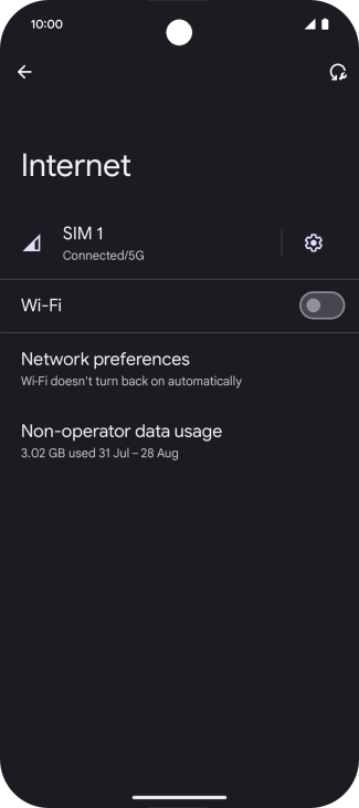 Press the indicator next to 