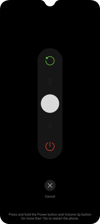 Press and drag the circle downwards. Press and drag the circle downwards.