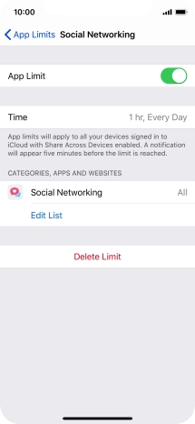 Press Delete Limit.