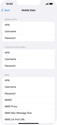 Press APN and key in live.vodafone.com.