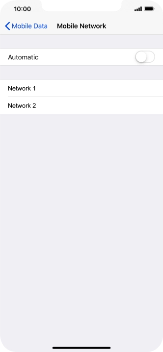 If you turn off the function, press the required network.