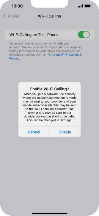 If you turn on the function, press Enable. If you turn on the function, press Enable.
