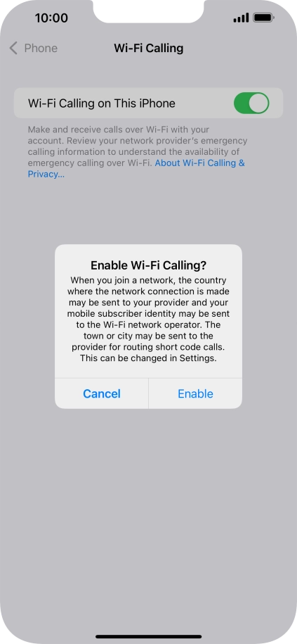 If you turn on the function, press Enable. If you turn on the function, press Enable.