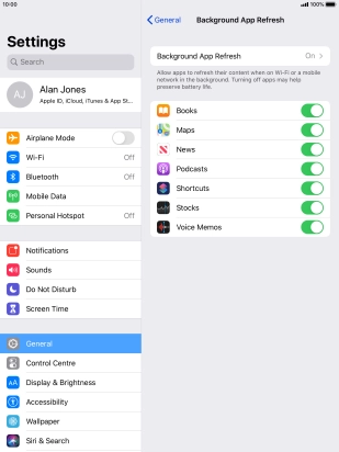Press Background App Refresh.