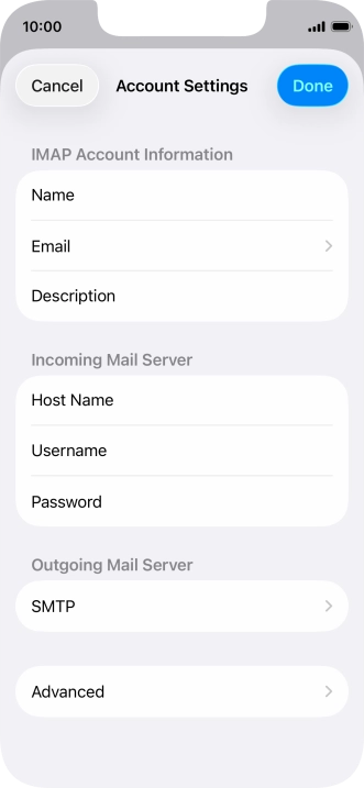 Press SMTP.