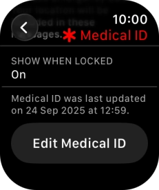 Press Edit Medical ID. Press Edit Medical ID.