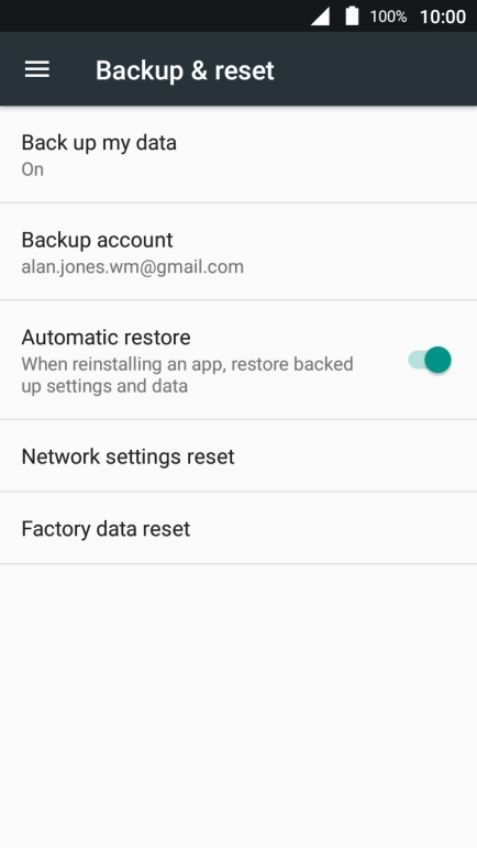 Press Factory data reset. Press Factory data reset.