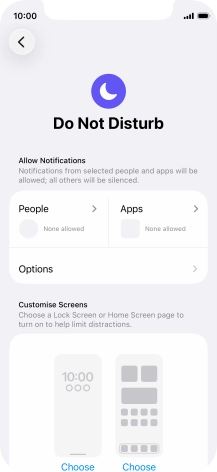 Press People and follow the instructions on the screen to select which contacts you would like to receive calls and notifications from when Do Not Disturb is turned on. Press People and follow the instructions on the screen to select which contacts you would like to receive calls and notifications from when Do Not Disturb is turned on.