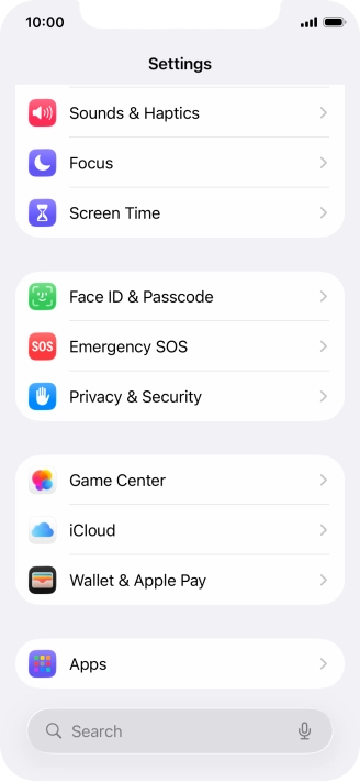 Press Face ID & Passcode.
