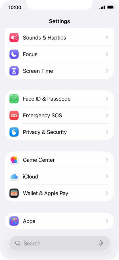 Press Face ID & Passcode.