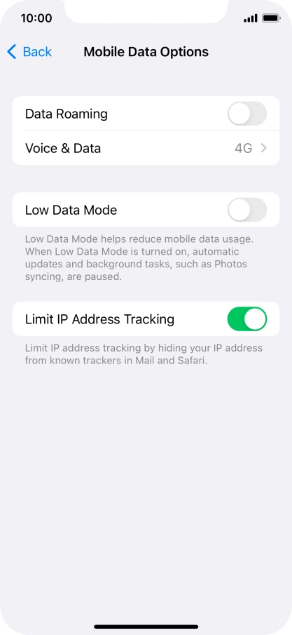 Press the indicator next to 
