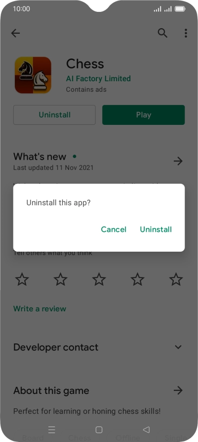 Press Uninstall.