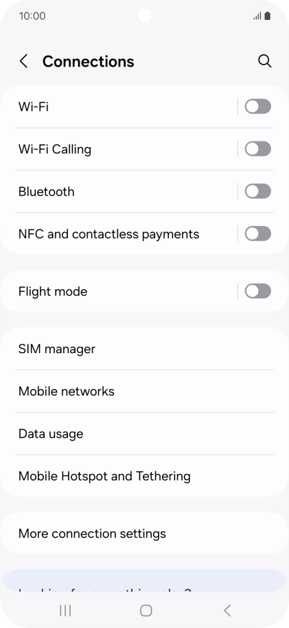 Press Data usage.