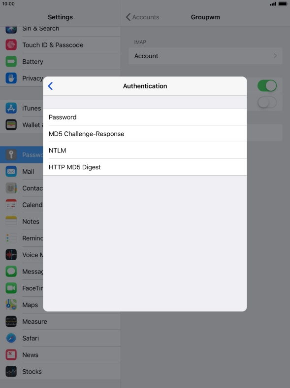 Press Password.