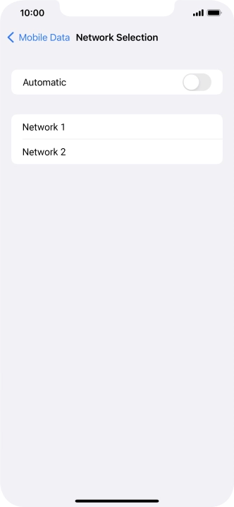 If you turn off the function, press the required network.