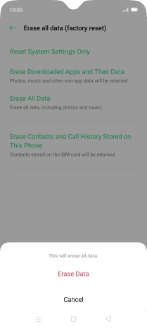 Press Erase Data. Press Erase Data.