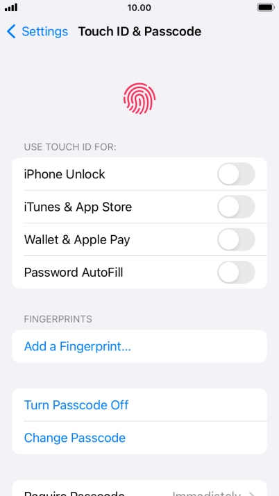 Press Turn Passcode Off and key in the phone lock code.