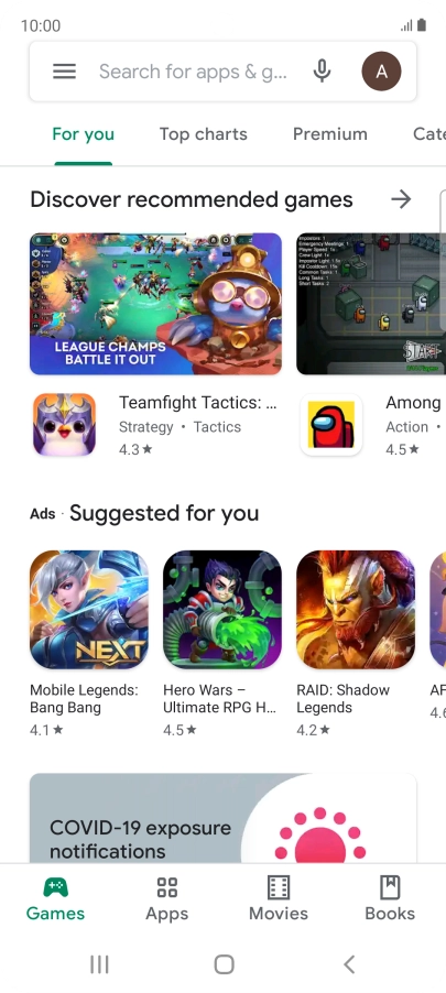 Press the search field. Press the search field.