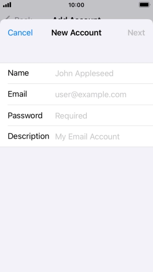 Press Name and key in the required sender name. Press Name and key in the required sender name.