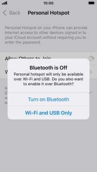 If Wi-Fi is turned on, press Wi-Fi and USB Only.