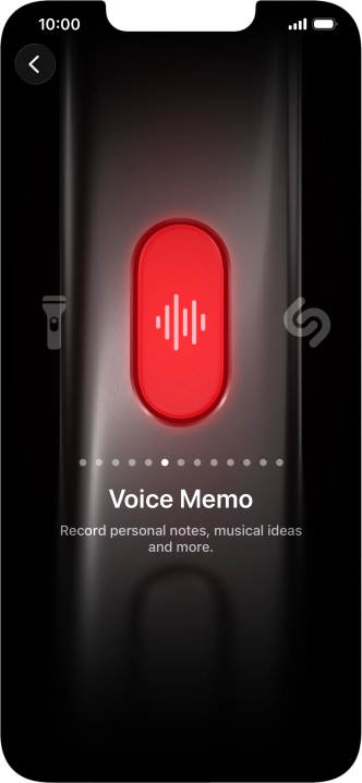 Slide your finger right or left on the screen to select the required function. Slide your finger right or left on the screen to select the required function.