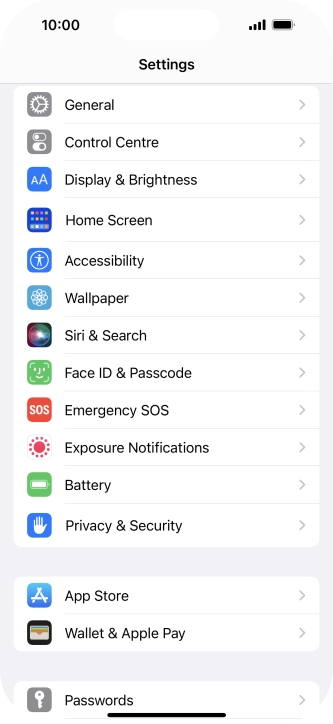 Press Face ID & Passcode.