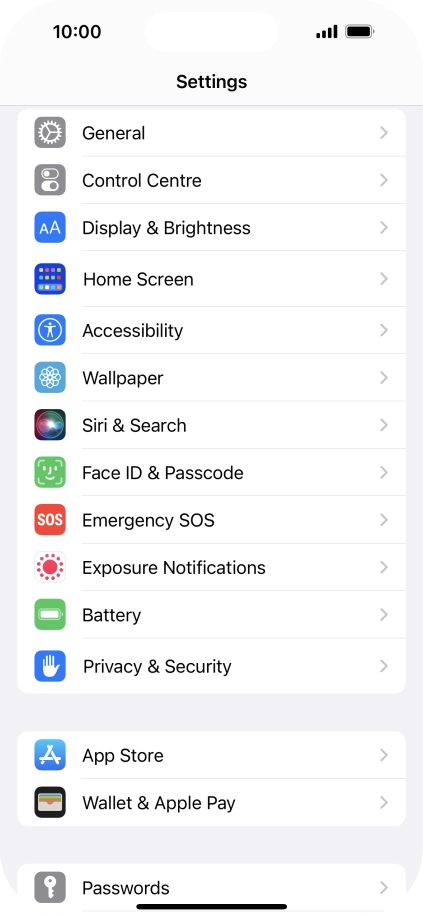 Press Face ID & Passcode.