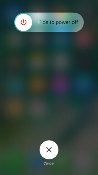 Press and drag the power off icon right. Press and drag the power off icon right.
