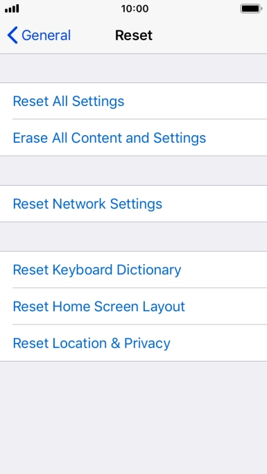 Press Reset All Settings. Press Reset All Settings.