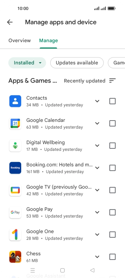 Press the required app.