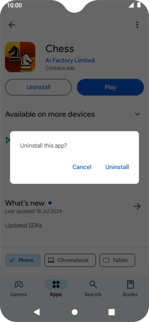 Press Uninstall.
