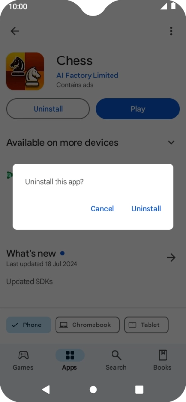Press Uninstall.