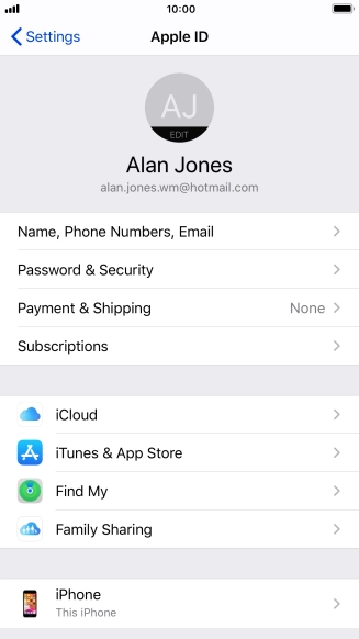 Press iCloud.